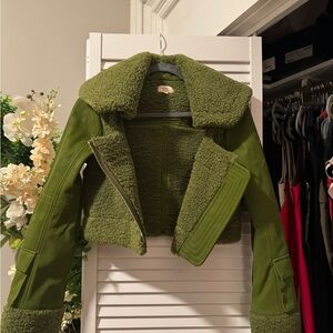 Camila Coelho Faux Leather Jacket in Vibrant Green